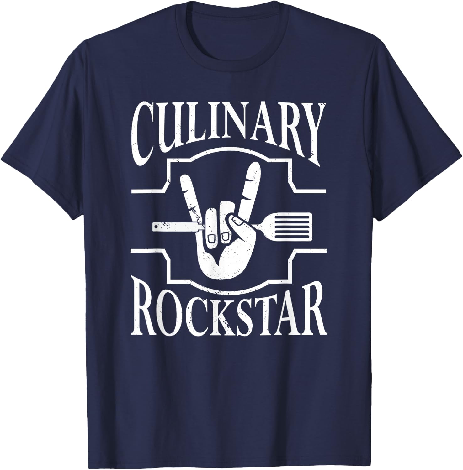 Culinary Rockstar Funny Chef Cooking T-Shirt - T-Shirt | Navy