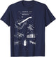 Vintage Guitar Player Gift Takamine Patent Blueprint T-Shirt - T-Shirt | Navy