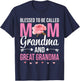 Blessed To Be Called Mom Grandma Great Grandma Mother's Day T-Shirt - T-Shirt | Navy