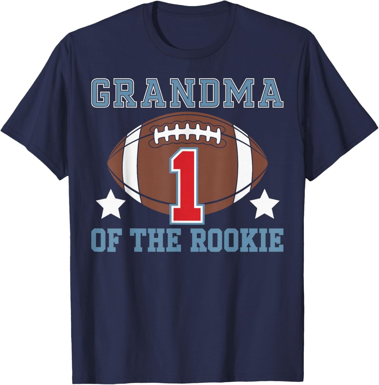 Grandma of Rookie 1st Birthday Football Theme Matching Party T-Shirt - T-Shirt | Navy