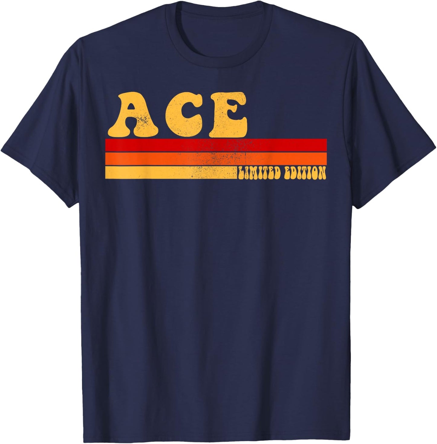 AmaStyle Co. ACE Name Personalized Idea Men Retro Vintage T-Shirt - T-Shirt | Navy
