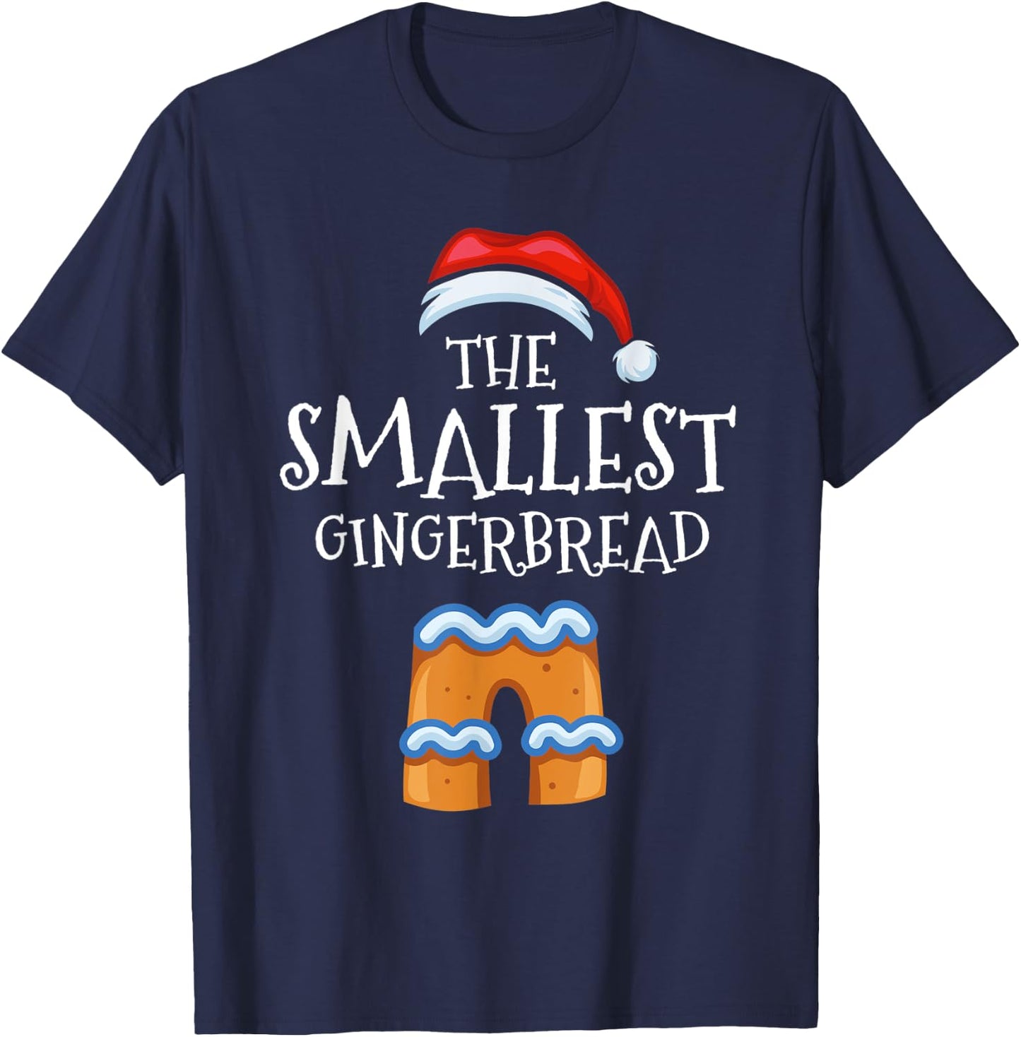 Smallest Gingerbread Family Matching Group Christmas Gift T-Shirt - T-Shirt | Navy