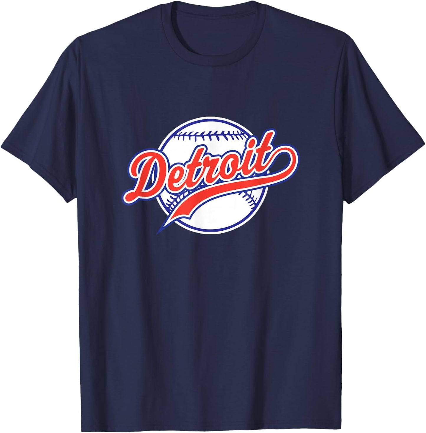 Detroit vintage baseball throwback retro design T-Shirt - T-Shirt | Navy