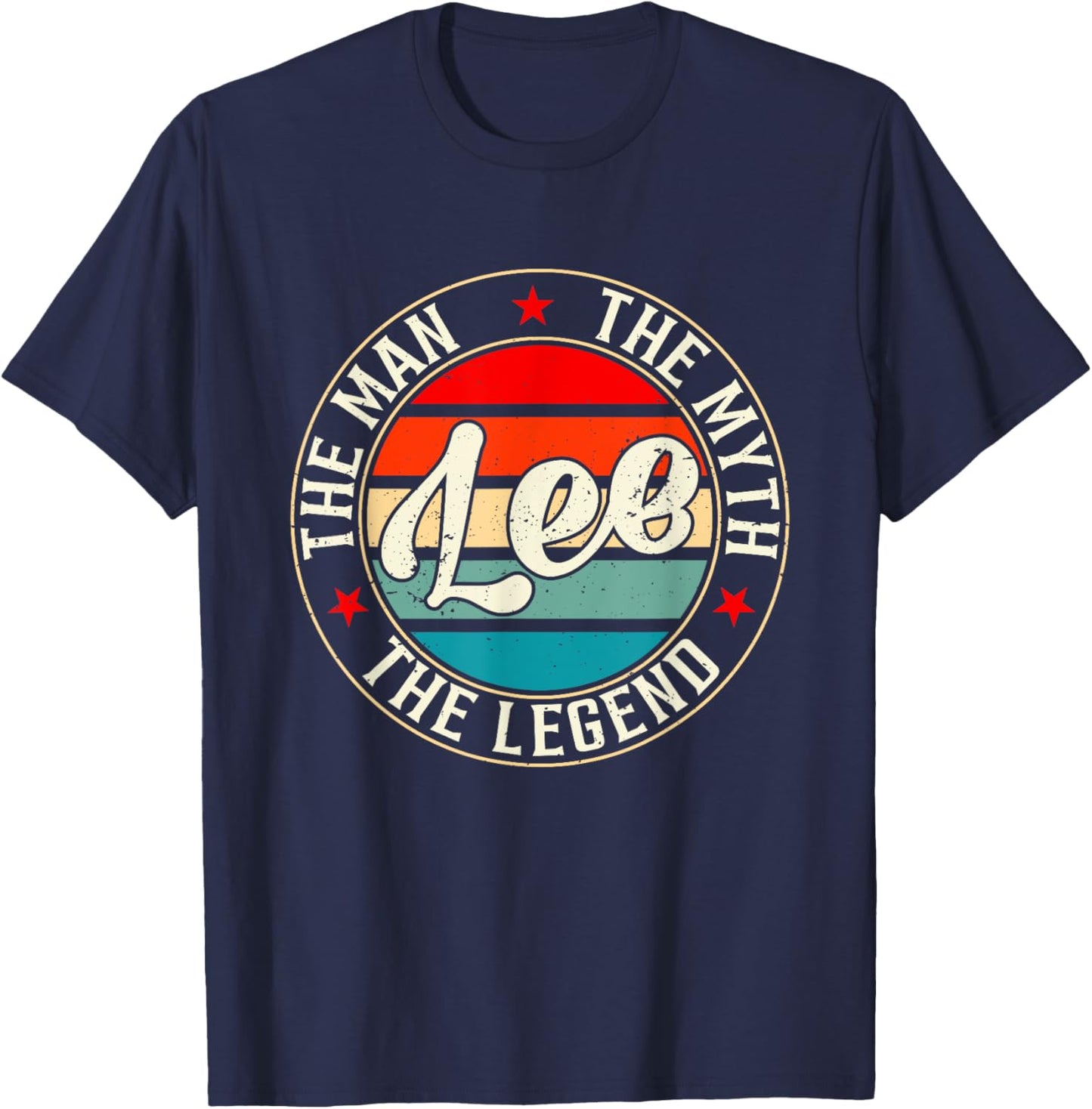 LEE The Man The Myth The Legend Shirt Funny Personalized T-Shirt - T-Shirt | Navy