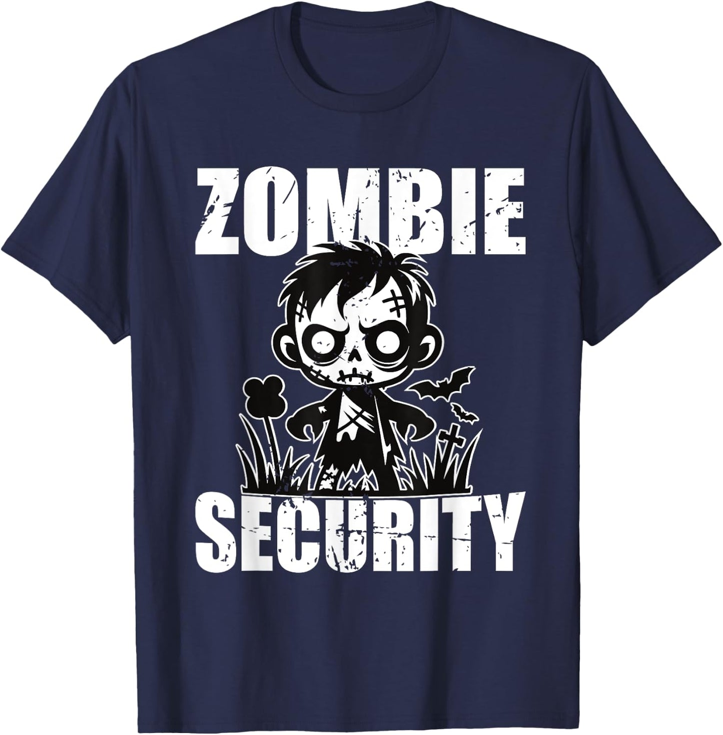 Halloween Security Adult Costume Dad Zombie Security Men T-Shirt - T-Shirt | Navy