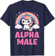 Alpha Male Unicorn Boys Ironic Cute Funny Sarcastic Humor T-Shirt - T-Shirt | Navy