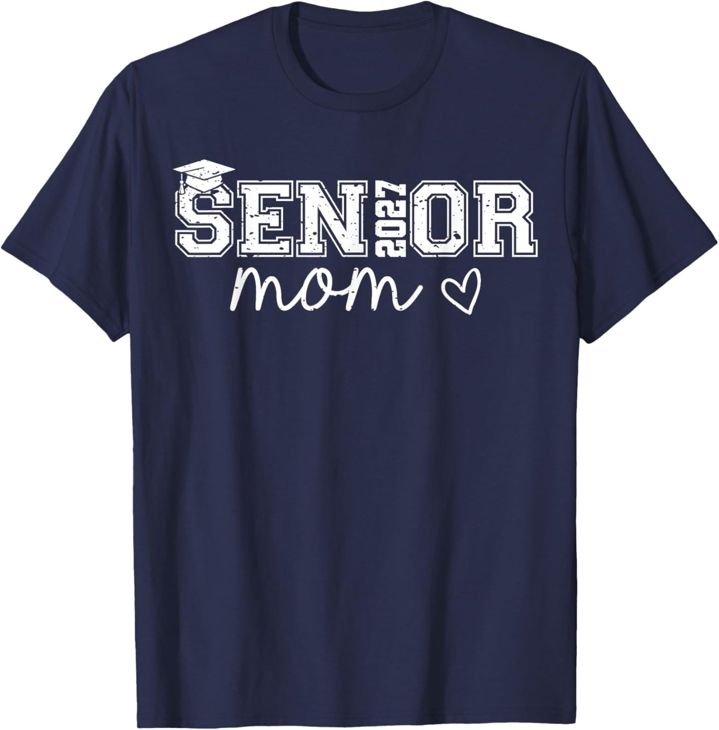 Senior Mom Class of 2027 Graduation T-Shirt - T-Shirt | Navy