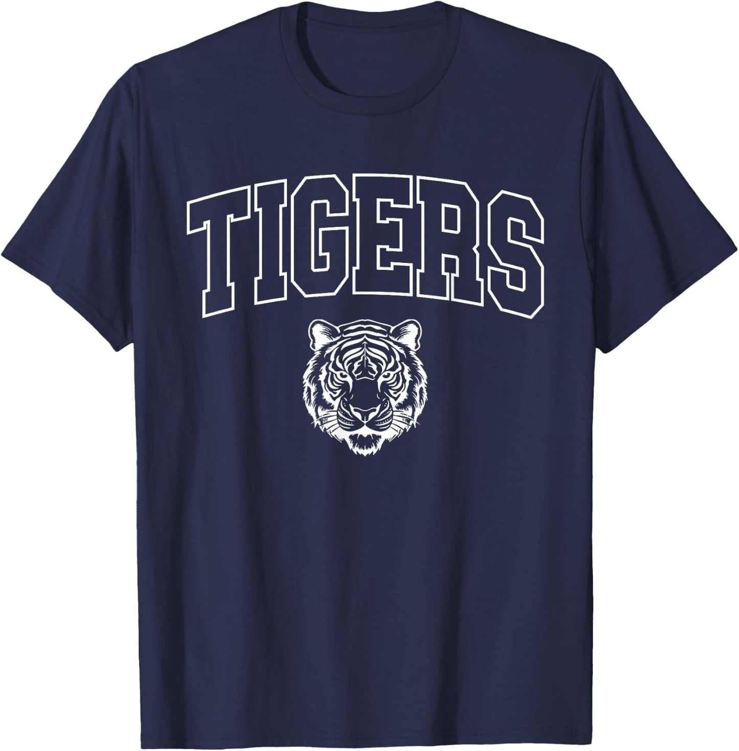 Vintage Tigers School Sports Name Women Kids T-Shirt - T-Shirt | Navy