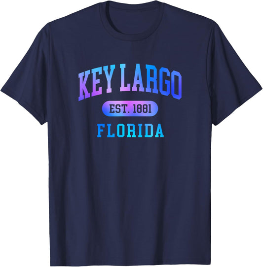 Key Largo Florida Souvenir Vacation Colorful Girls T-Shirt - T-Shirt | Navy
