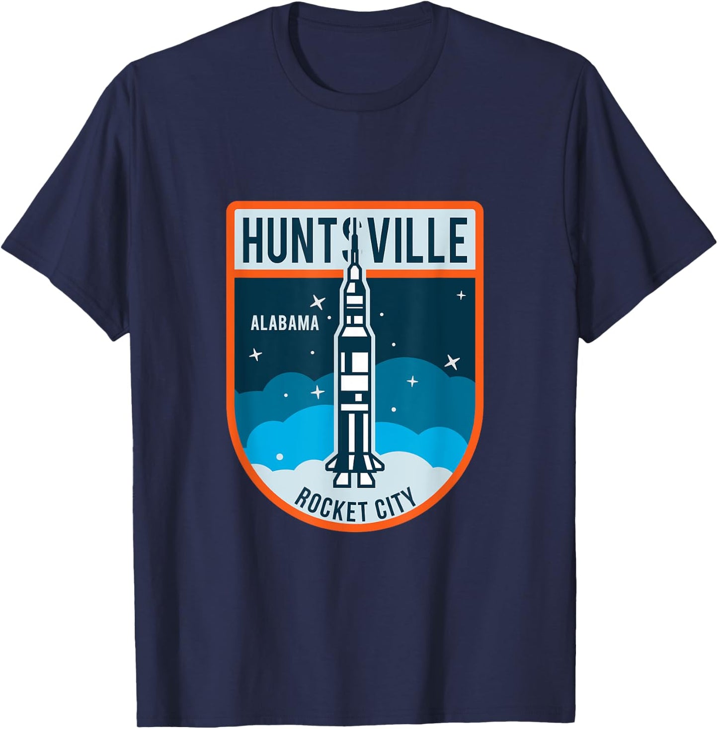 Huntsville Alabama Rocket City Space Ship Spaceflight T-Shirt - T-Shirt | Navy