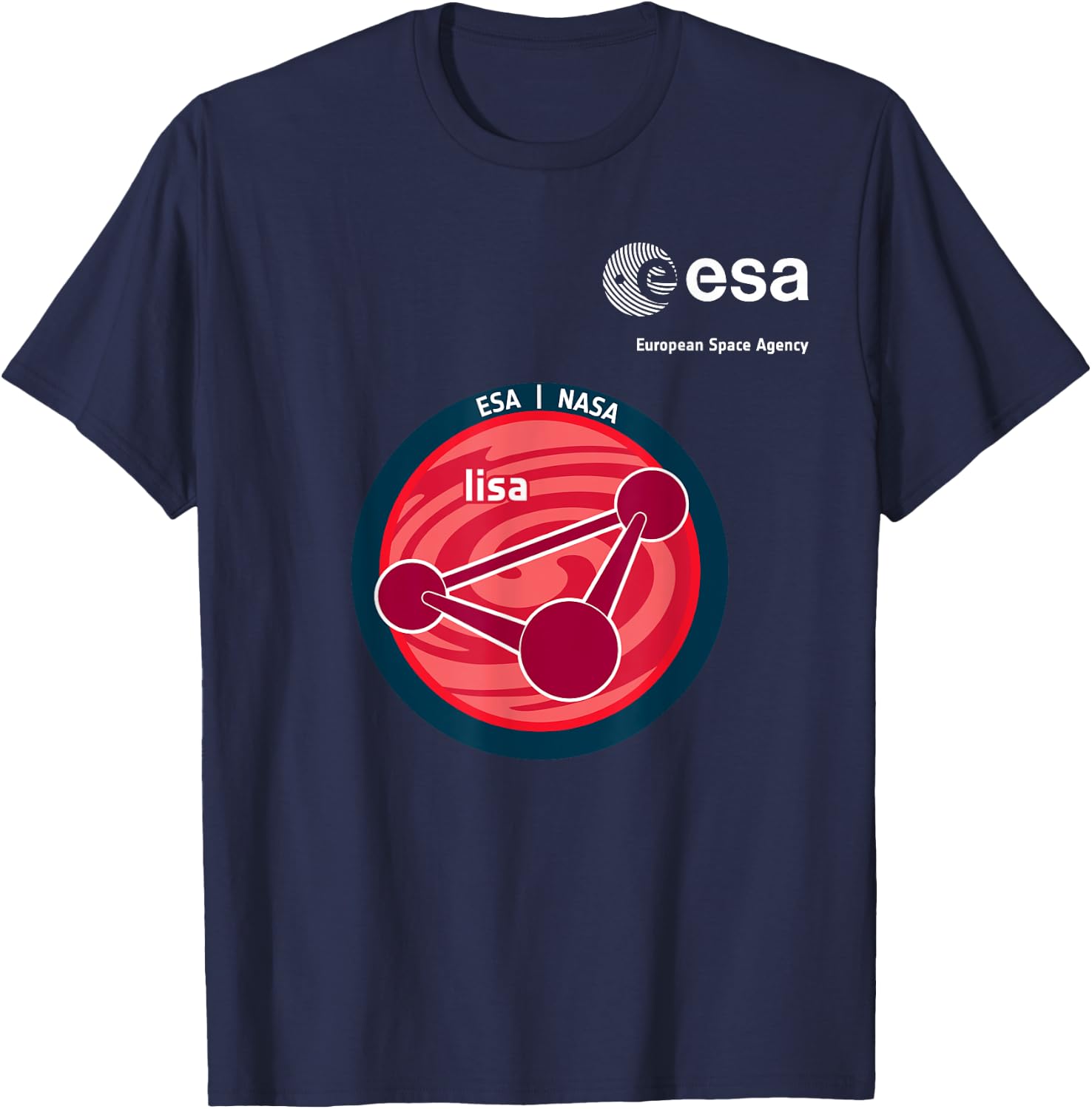 ESA European Space Agency Mission lisa Patch T-Shirt - T-Shirt | Navy