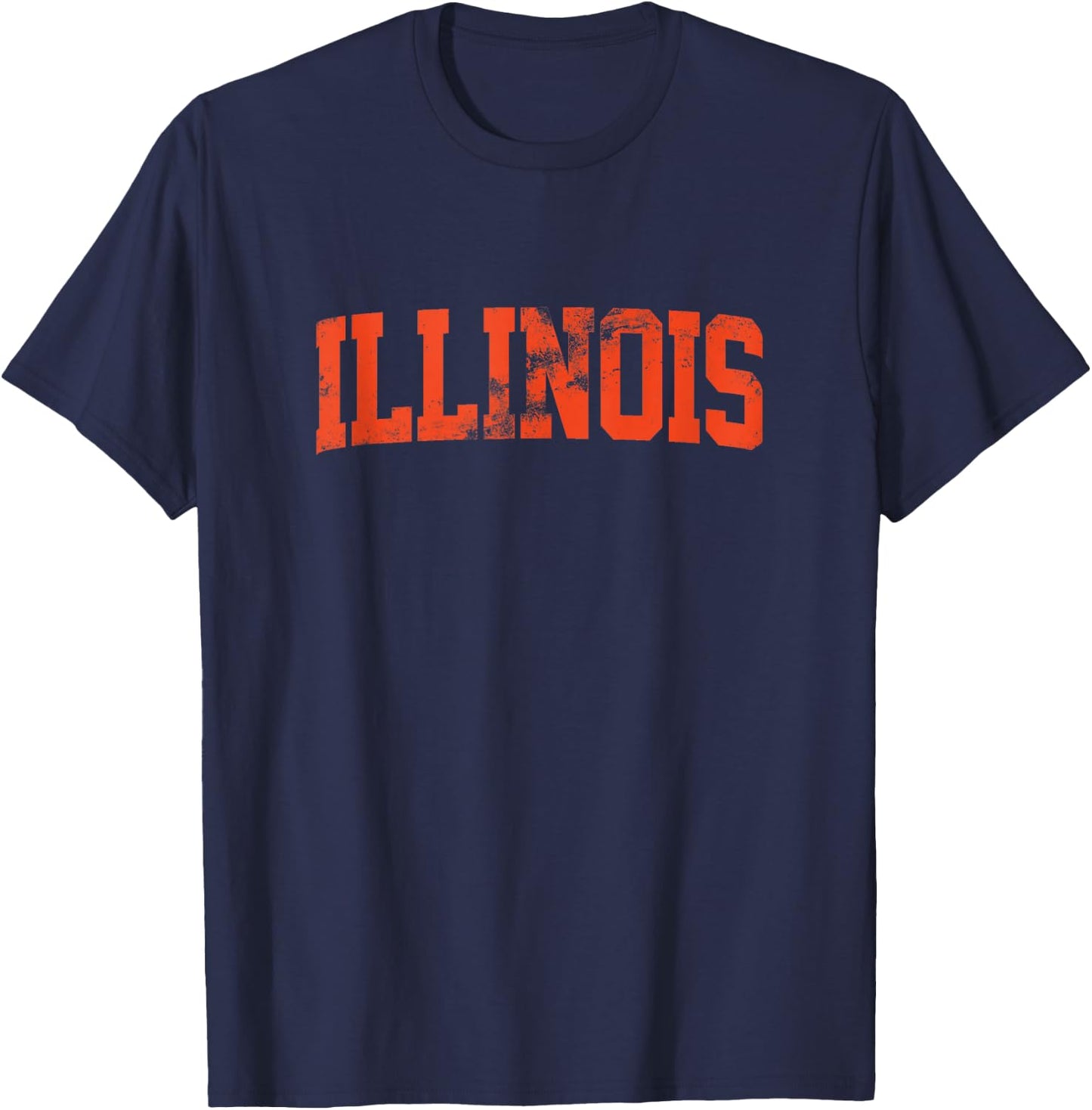 Retro Illinois IL Souvenir Vintage Illinois Orange Throwback T-Shirt - T-Shirt | Navy