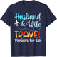 Funny Husband And Wife Travel Partners Matching Couple T-Shirt - T-Shirt | Navy