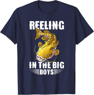 Flathead Catfish Hunting Catfishing Dad Catfish Hunter T-Shirt - T-Shirt | Navy