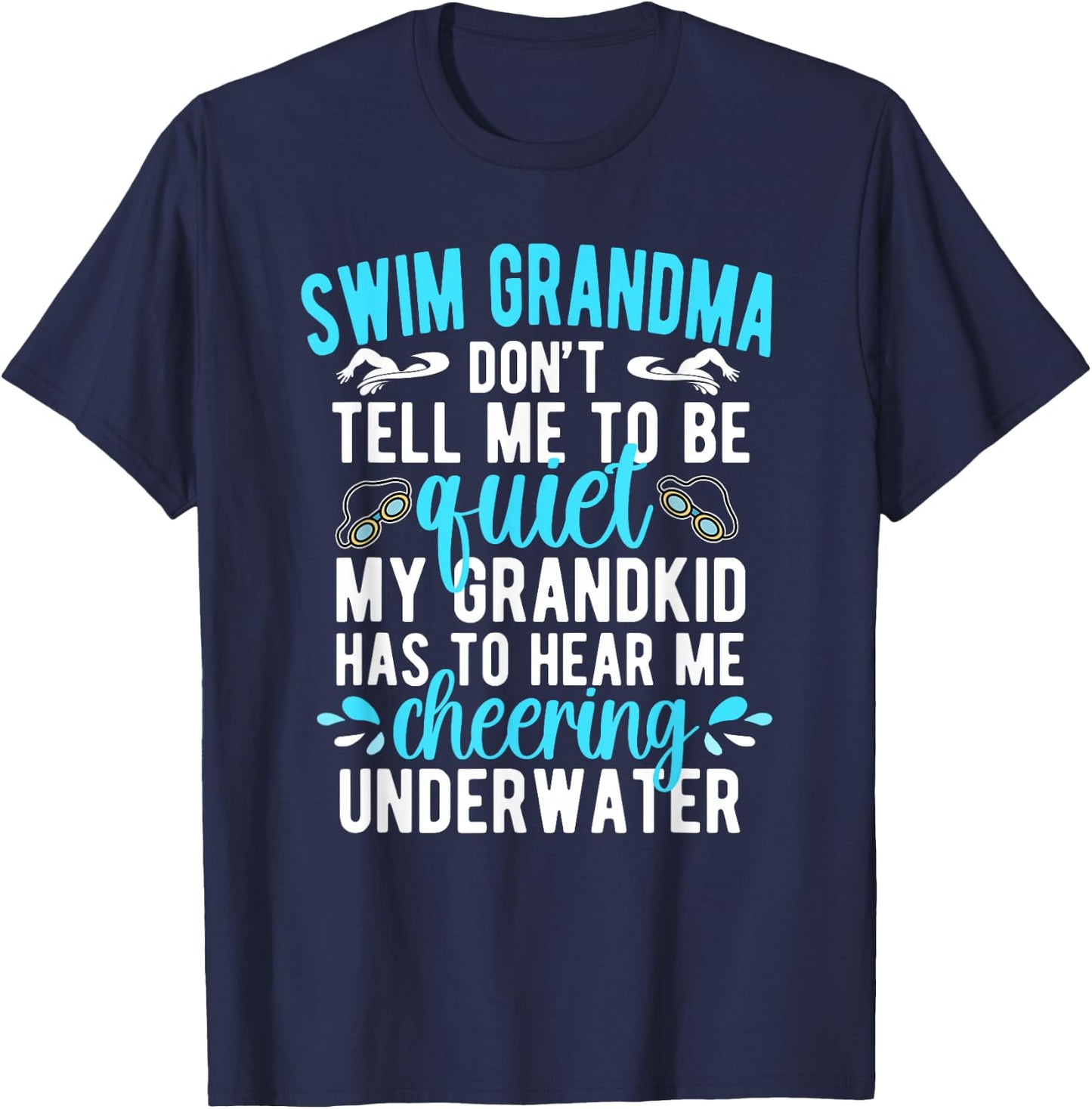 Swim Grandma Funny Swimming Grandma Of A Swimmer Grandma T-Shirt - T-Shirt | Navy