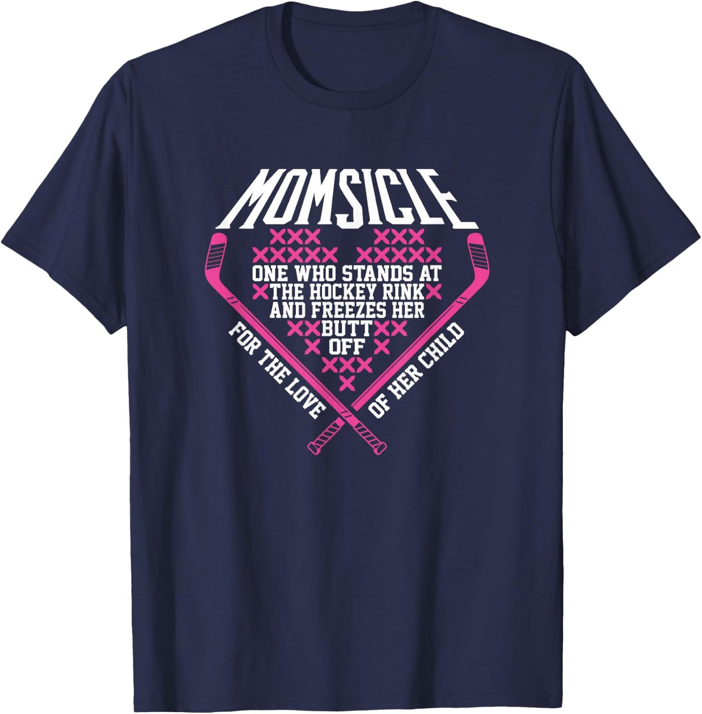Funny Hockey Mom Shirts Momsicle T-Shirt - T-Shirt | Navy