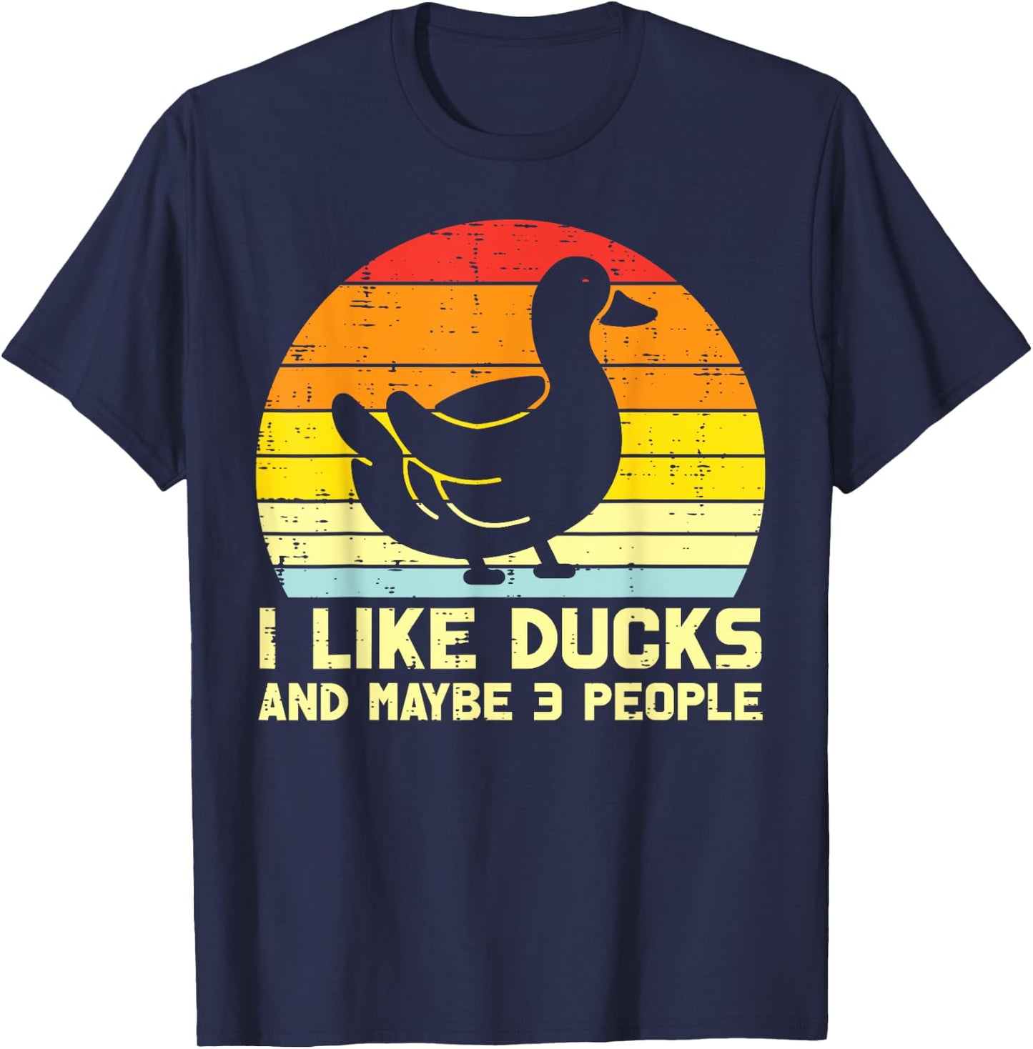 I Like Duck Maybe 3 People Retro Farm Farmer Men Women Kids T-Shirt - T-Shirt | Navy