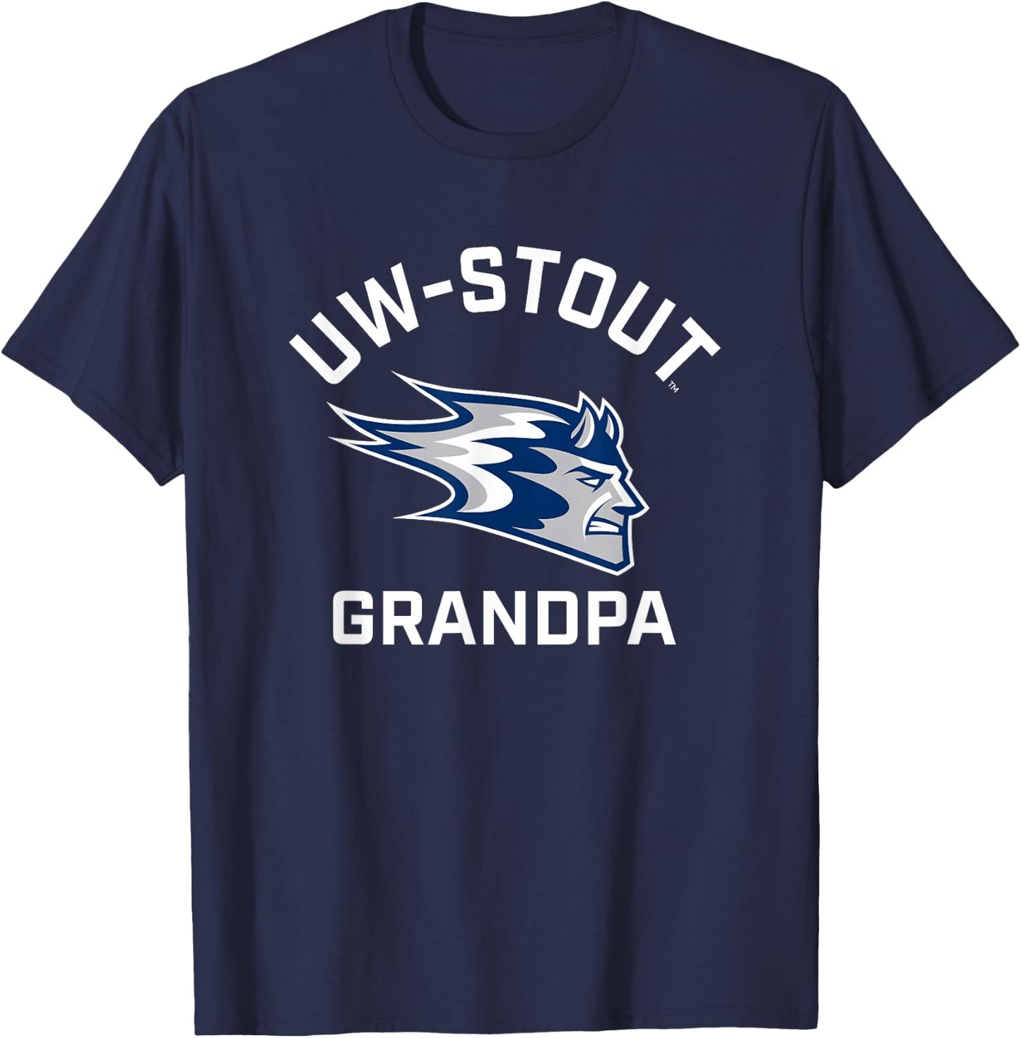 University of Wisconsin-Stout Blue Devils Arched Grandpa T-Shirt - T-Shirt | Navy