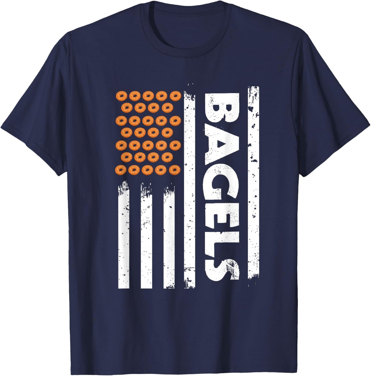 USA Flag Bagels Apparel Eating Breakfast Food America Men T-Shirt - T-Shirt | Navy