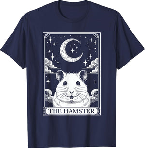 Tarot Card Vintage Crescent Moon Hamster Mom Pet Lovers T-Shirt - T-Shirt | Navy