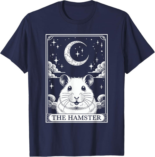 Tarot Card Vintage Crescent Moon Hamster Mom Pet Lovers T-Shirt - T-Shirt | Navy