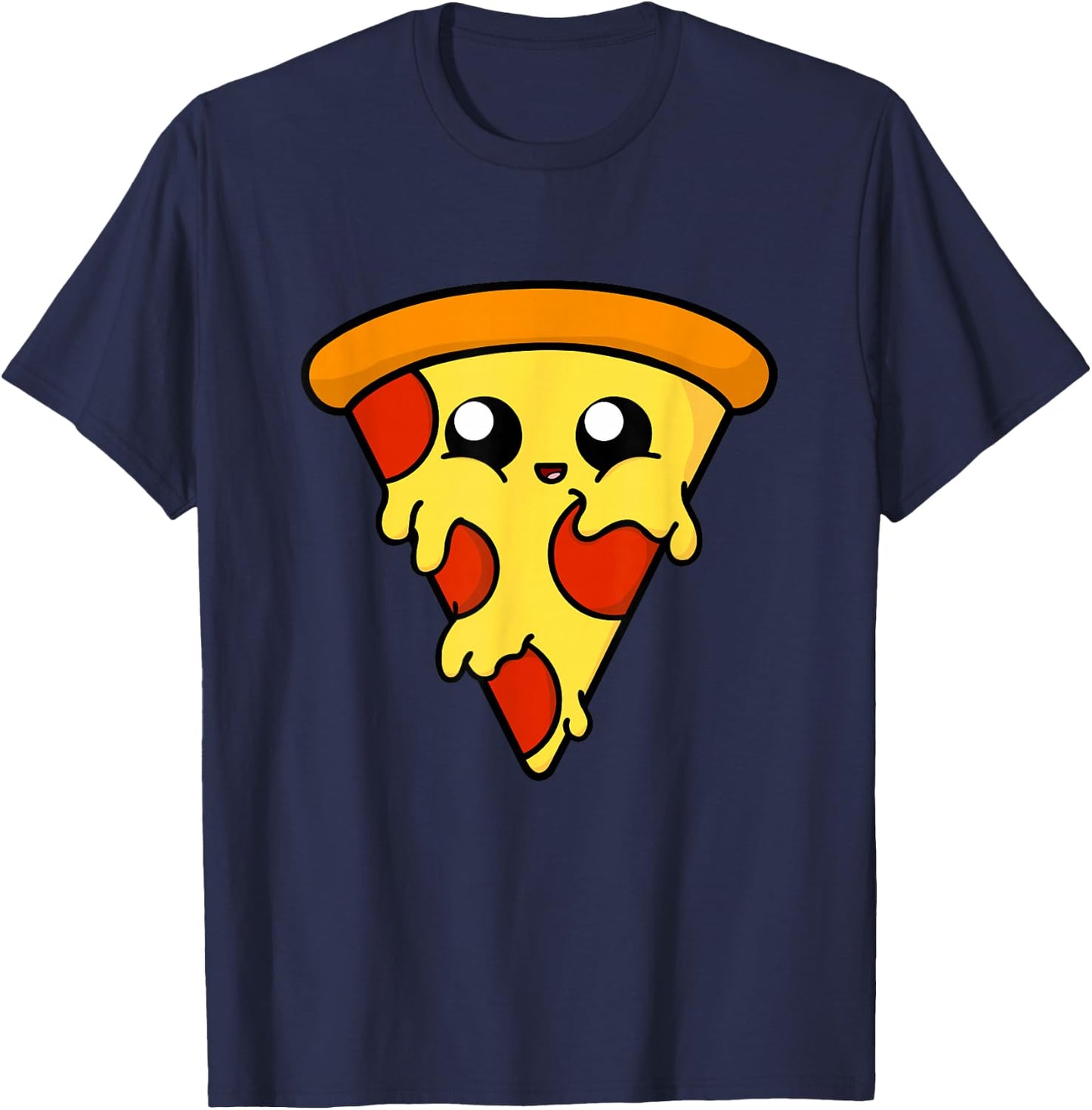 Cute Pizza T Shirt Gift Boys Girls Women Men T-Shirt - T-Shirt | Navy