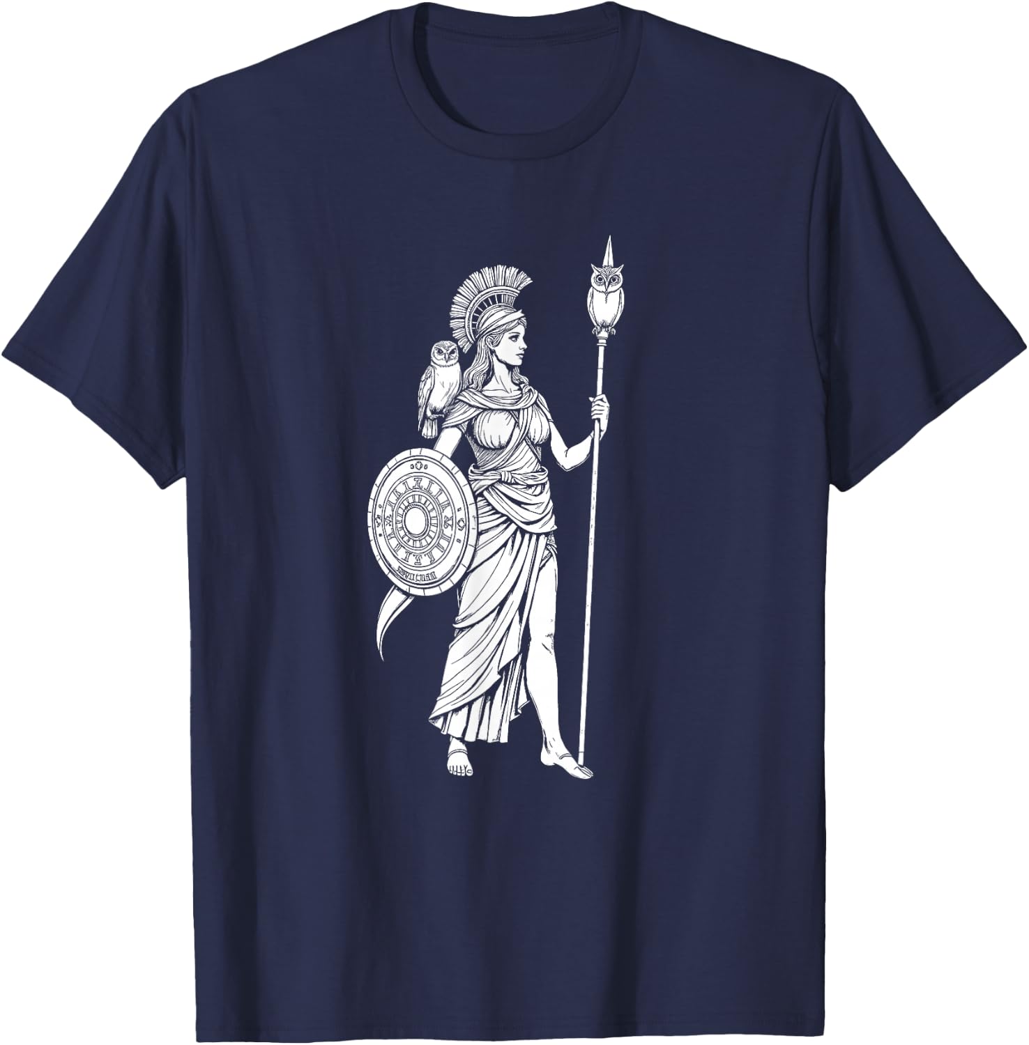Athena Greek Mythology Design T-Shirt - T-Shirt | Navy