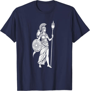 Athena Greek Mythology Design T-Shirt - T-Shirt | Navy