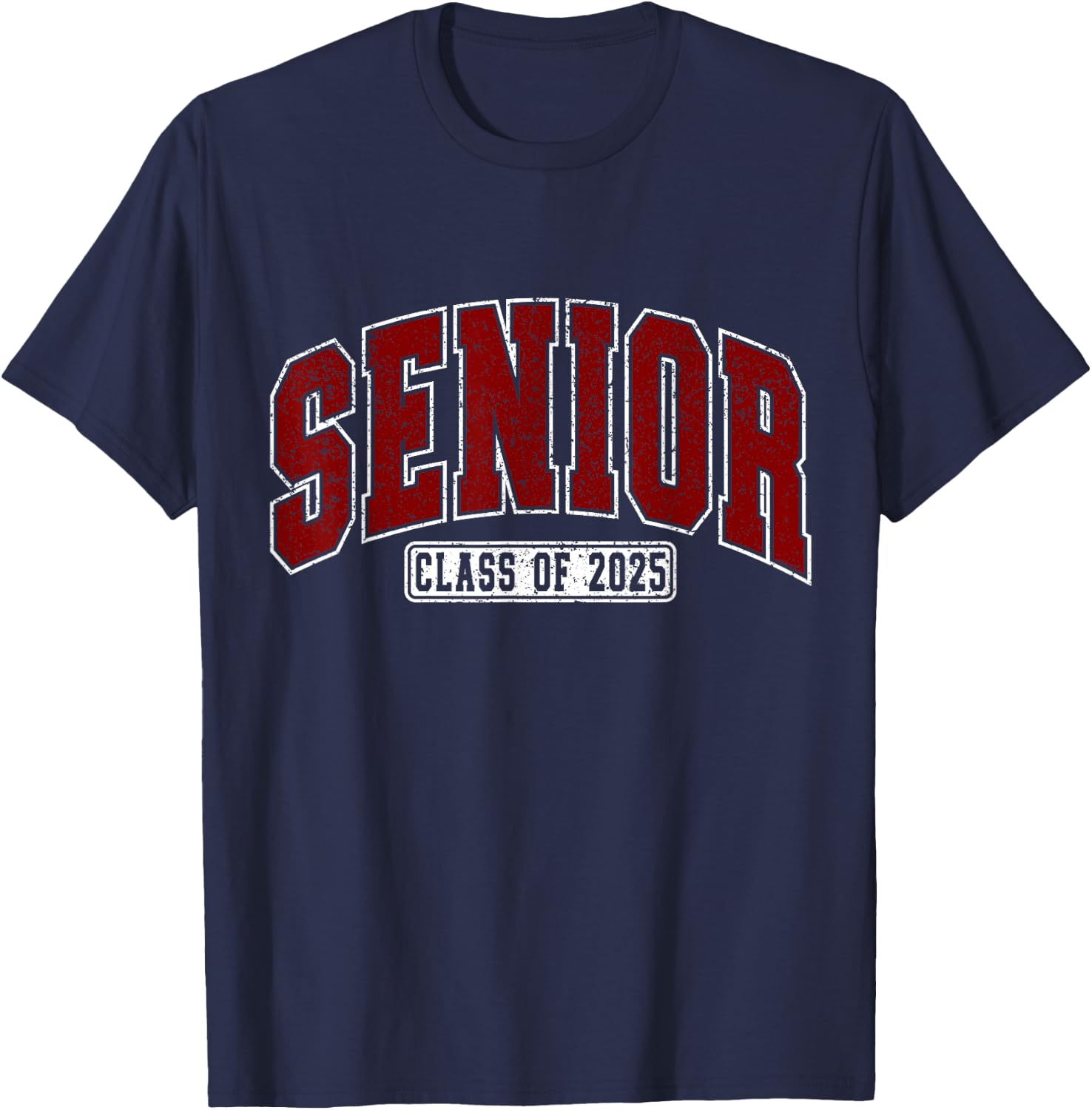 Senior Class of 2025 High School College Grad Retro Maroon T-Shirt - T-Shirt | Navy