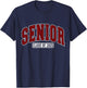 Senior Class of 2025 High School College Grad Retro Maroon T-Shirt - T-Shirt | Navy