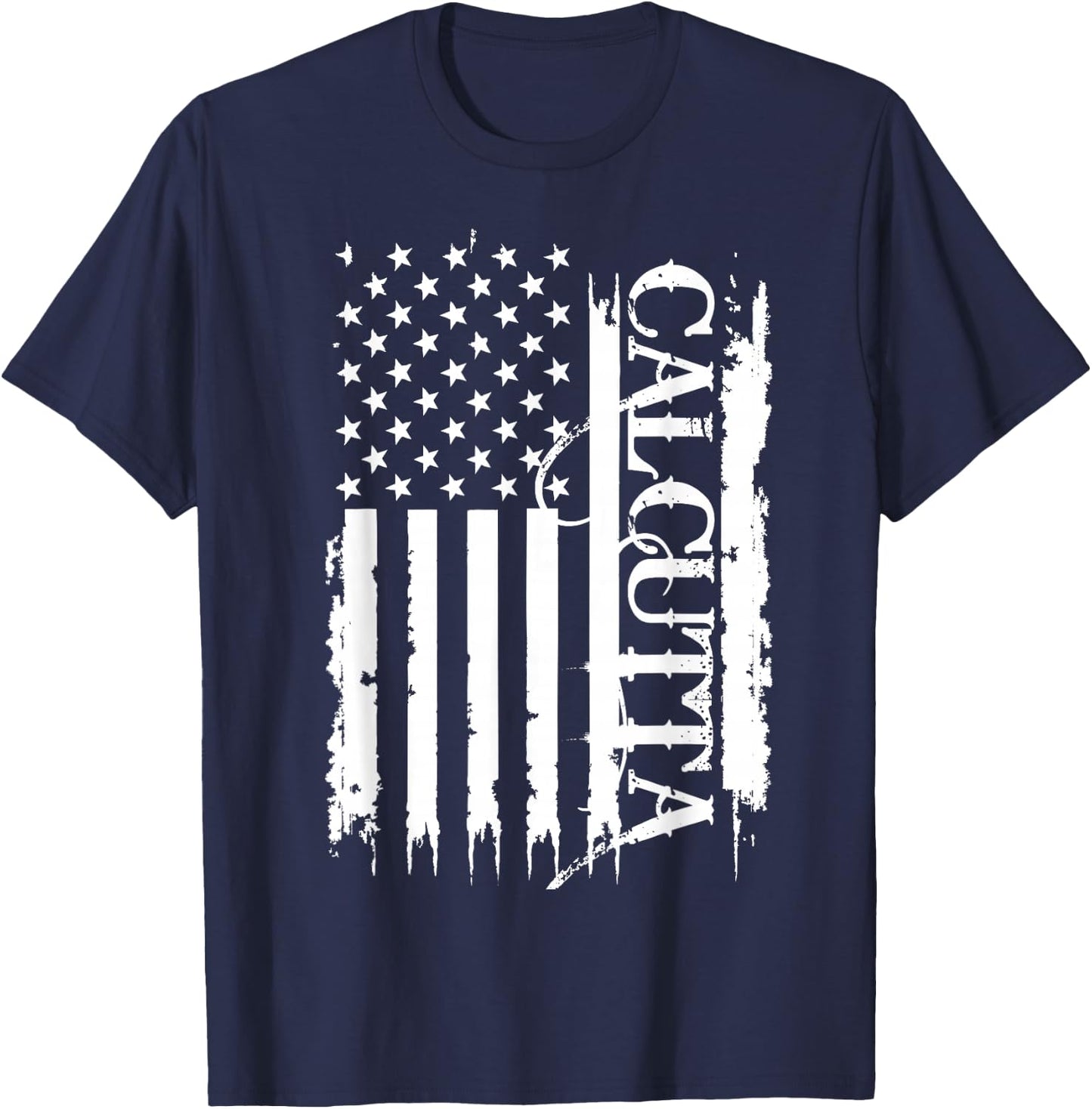 Calcutta United States Distressed w US Flag T-Shirt - T-Shirt | Navy