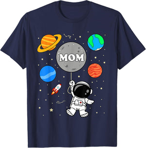 Mom Outer Space Birthday Party Family kids T-Shirt - T-Shirt | Navy