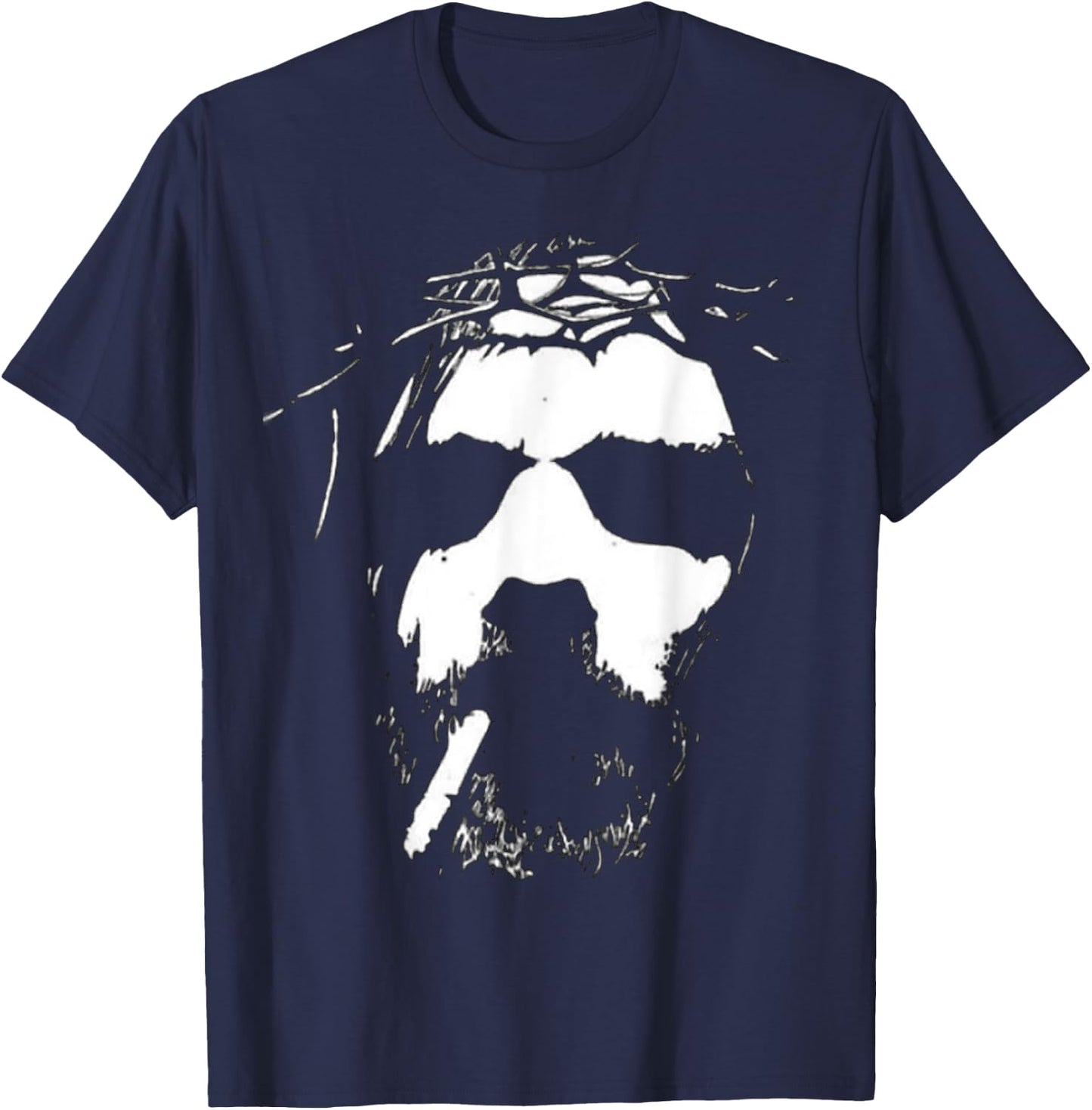 Vintage Jesus Smoking - Dark Style Art - God - Religion T-Shirt - T-Shirt | Navy