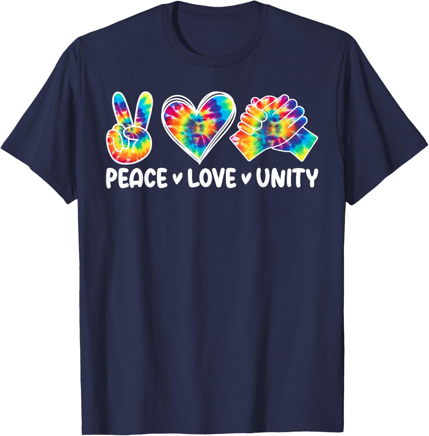 Peace Love Unity Orange Men Women Unity Day Spread Kindness T-Shirt - T-Shirt | Navy