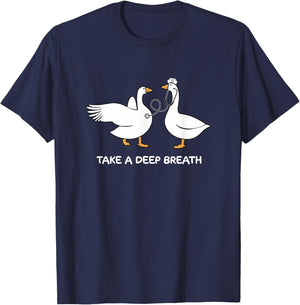 Take A Deep Breath Silly Goose Doctor Nurse Cute Animal T-Shirt - T-Shirt | Navy