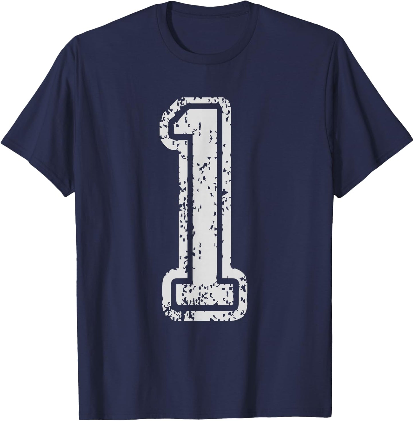 Team Jersey Uniforms Number 1 One School Sports Birthdays T-Shirt - T-Shirt | Navy