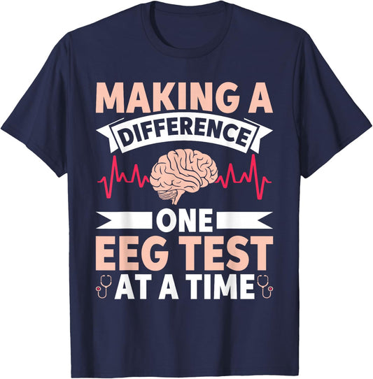 Funny Medical Neuro Tech EEG Technologist EEG Tech T-Shirt - T-Shirt | Navy