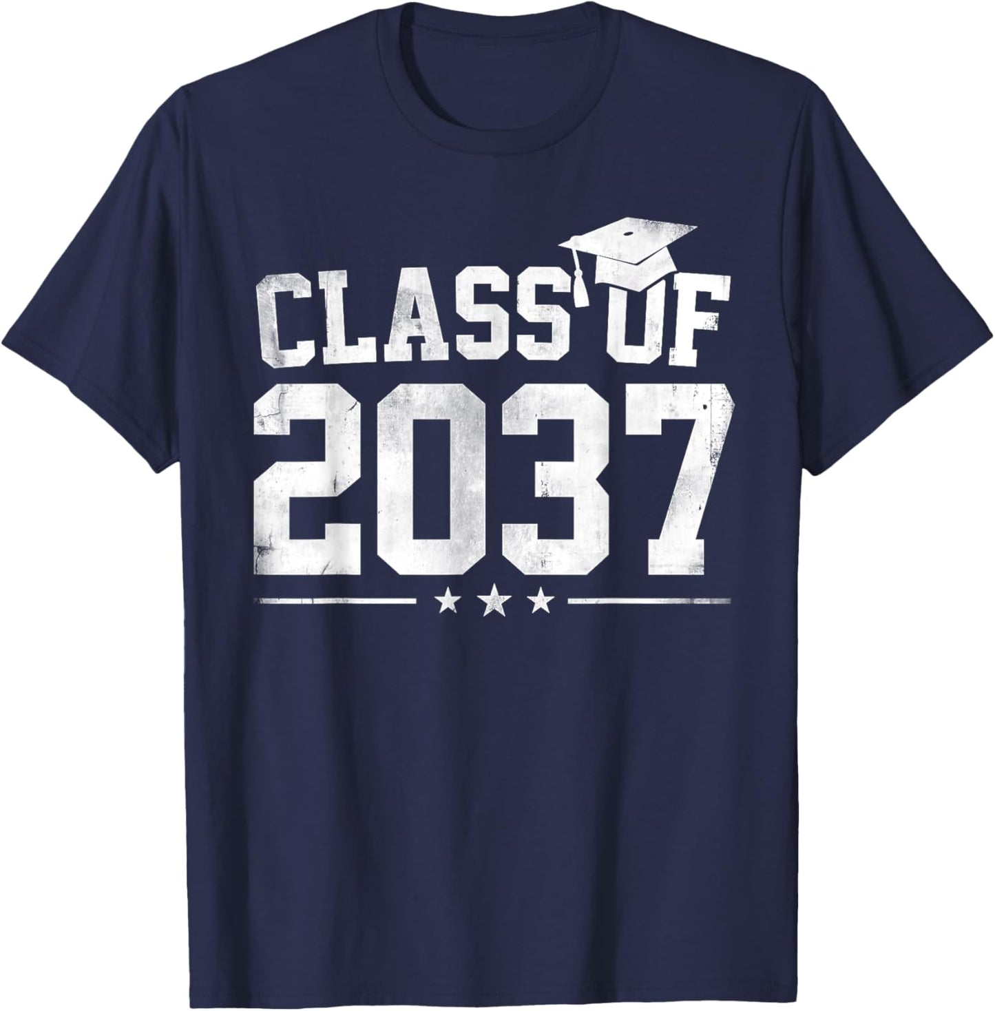 Class Of 2037 Pre K Grow With Me Graduation Boys Girls Kids T-Shirt - T-Shirt | Navy