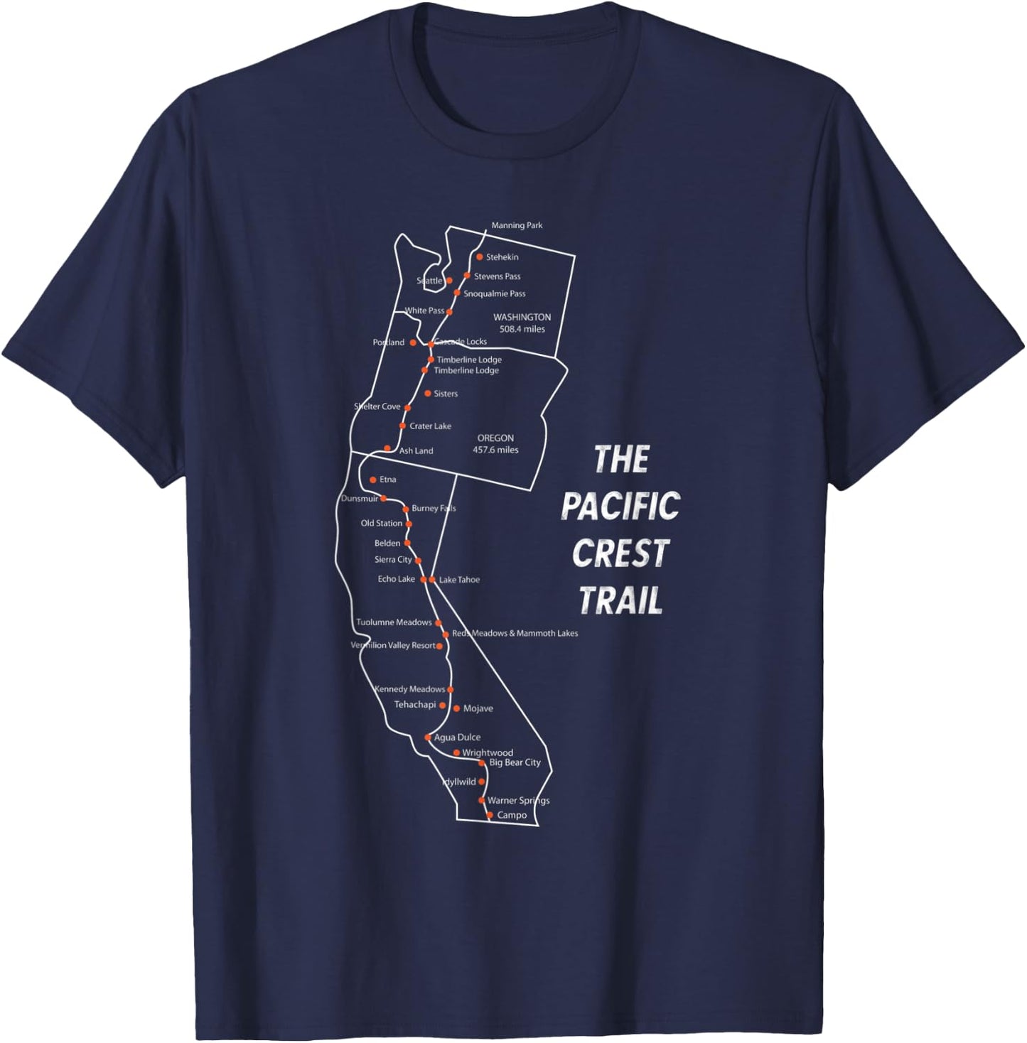 The Pacific Crest Trail Hiking T-Shirt - T-Shirt | Navy