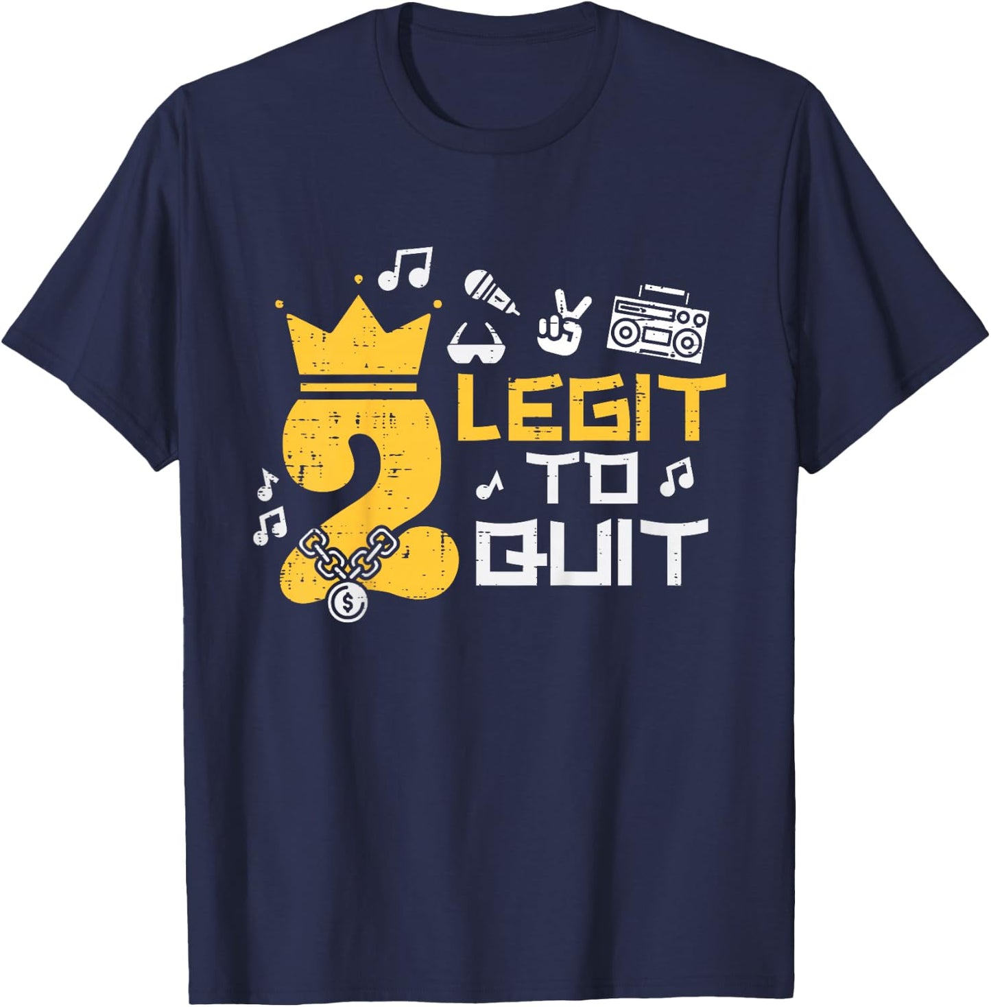 2nd Birthday 2 Legit To Quit Crown Boys Girls Toddler Kids T-Shirt - T-Shirt | Navy