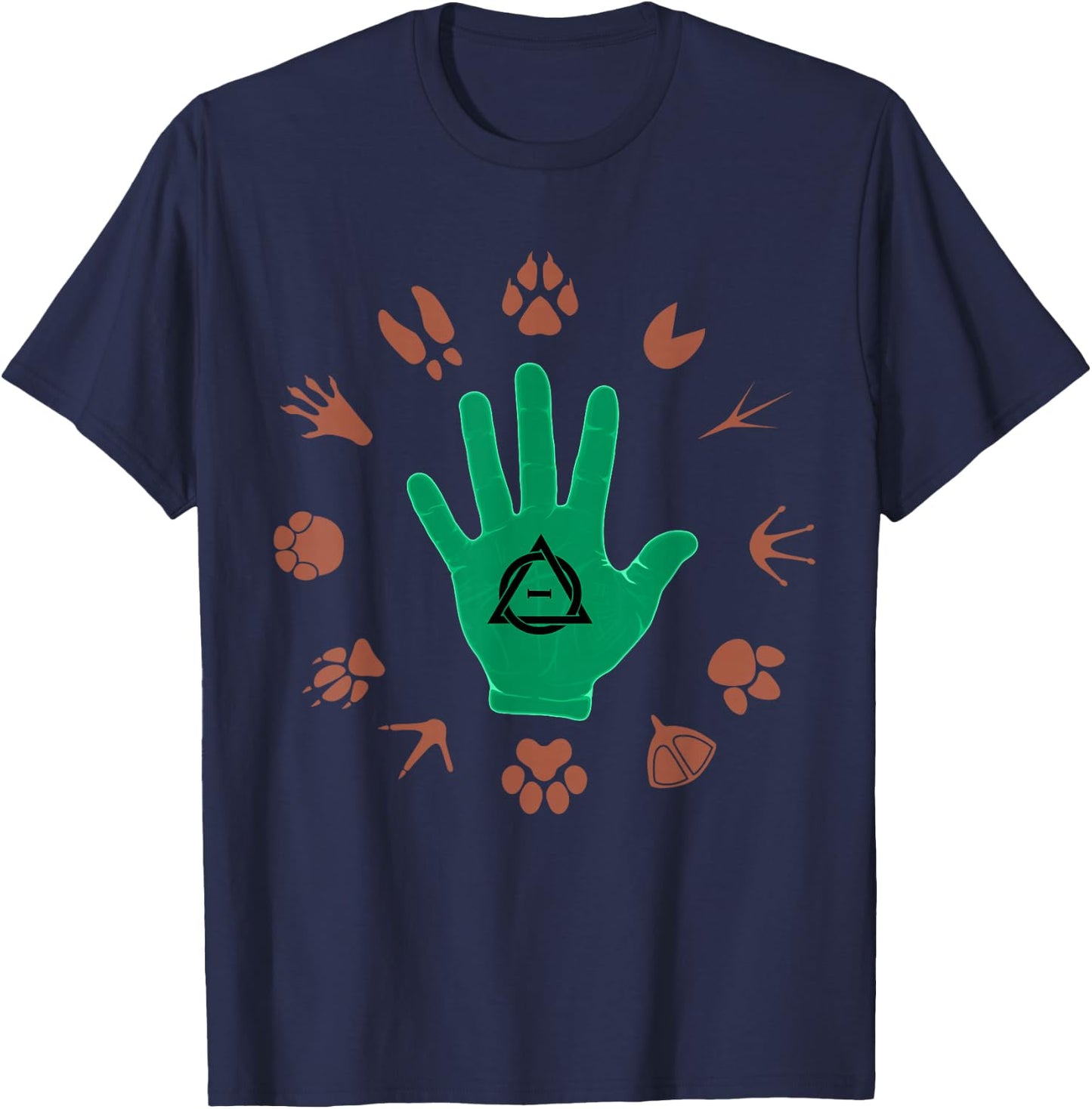 Therian mask animal paws Quadrobics tail Therian sign logo T-Shirt - T-Shirt | Navy