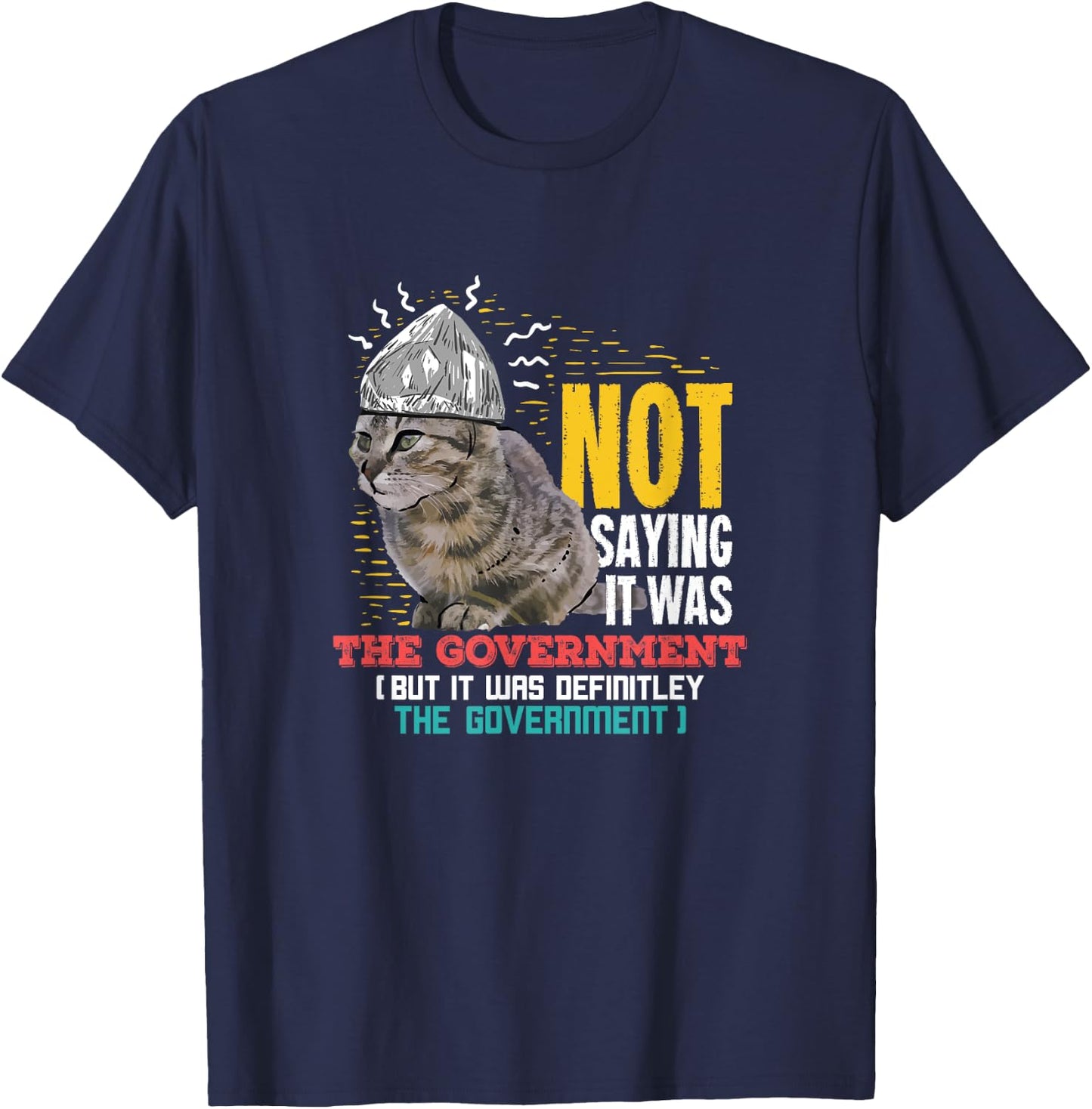 Funny Conspiracy Theory Gifts Classic Black Cat Funny Conspiracy Theor Gift A Conspiracy Theorist T-Shirt - T-Shirt | Navy