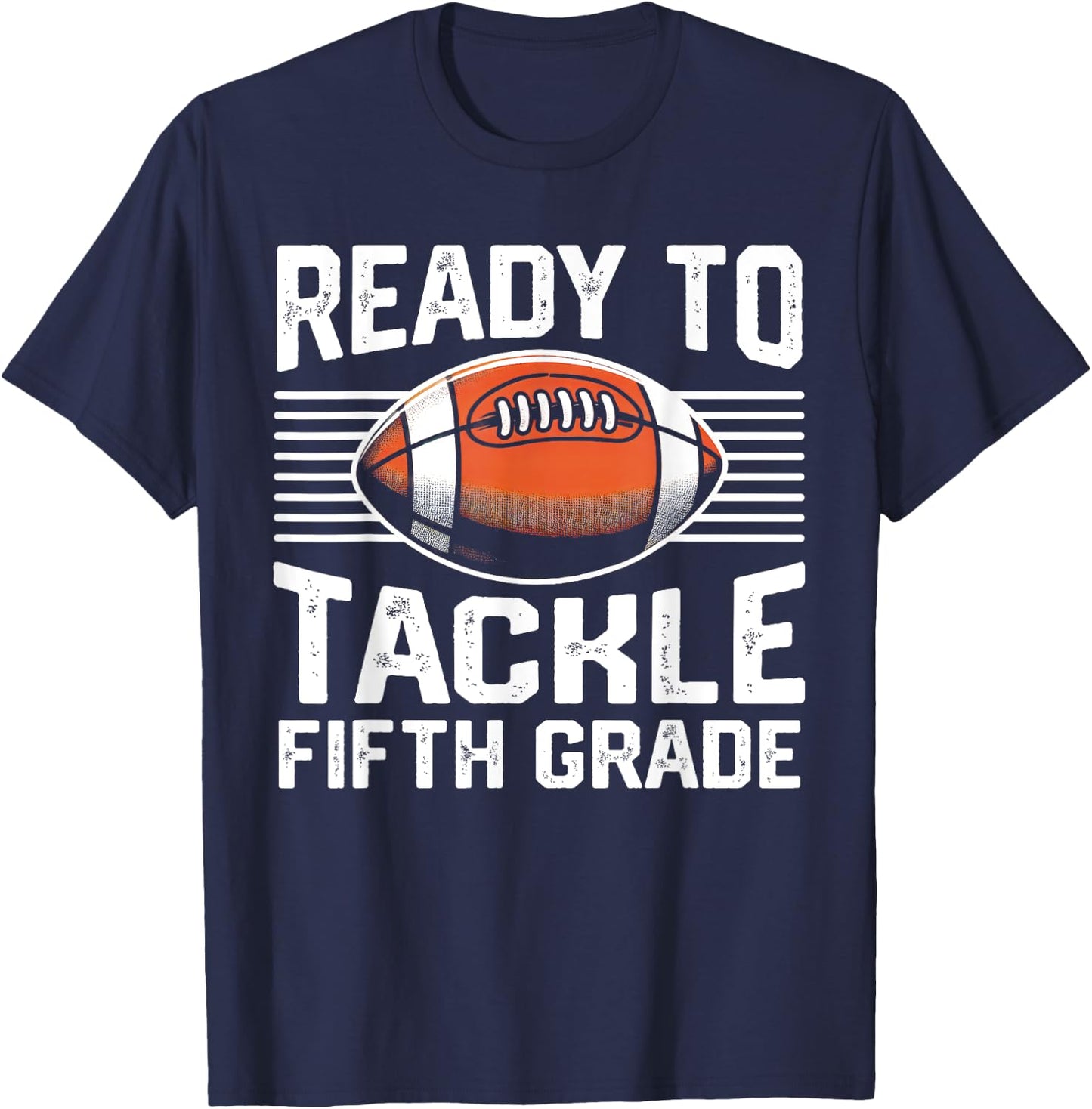 Football Fifth Grade First Day Of School Football 5th Grade T-Shirt - T-Shirt | Navy