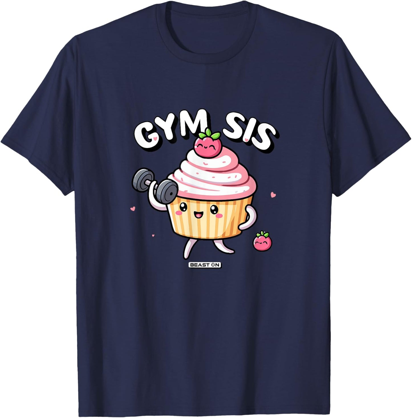 Gym Sis Cupcake Fitness Training Cute Women Gym T-Shirt - T-Shirt | Navy