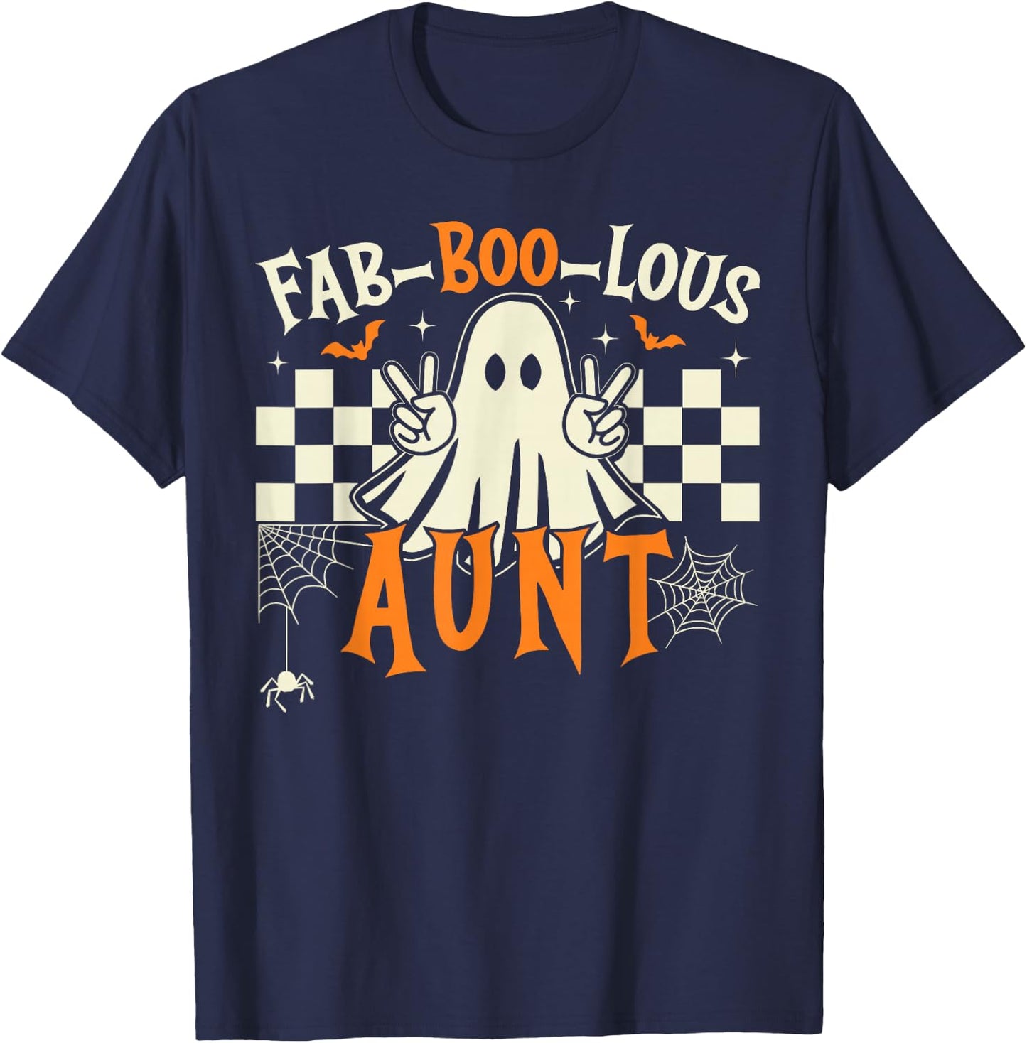 Fab Boo Lous Aunt Rero Ghost Spooky Auntie Halloween Costume T-Shirt - T-Shirt | Navy