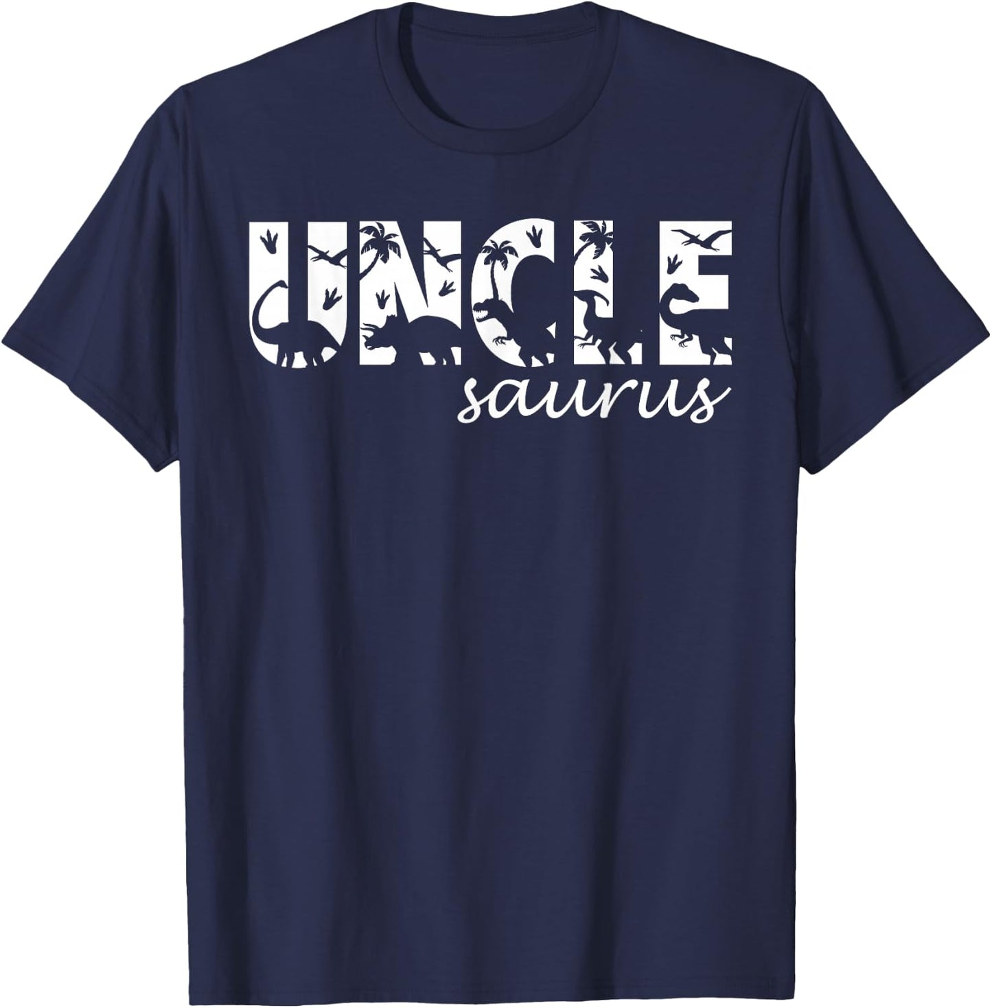 Unclesaurus T Rex Dinosaur Uncle Saurus Family Matching T-Shirt - T-Shirt | Navy