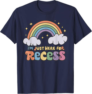 I'm Just Here For Recess Funny Back to School T-Shirt - T-Shirt | Navy