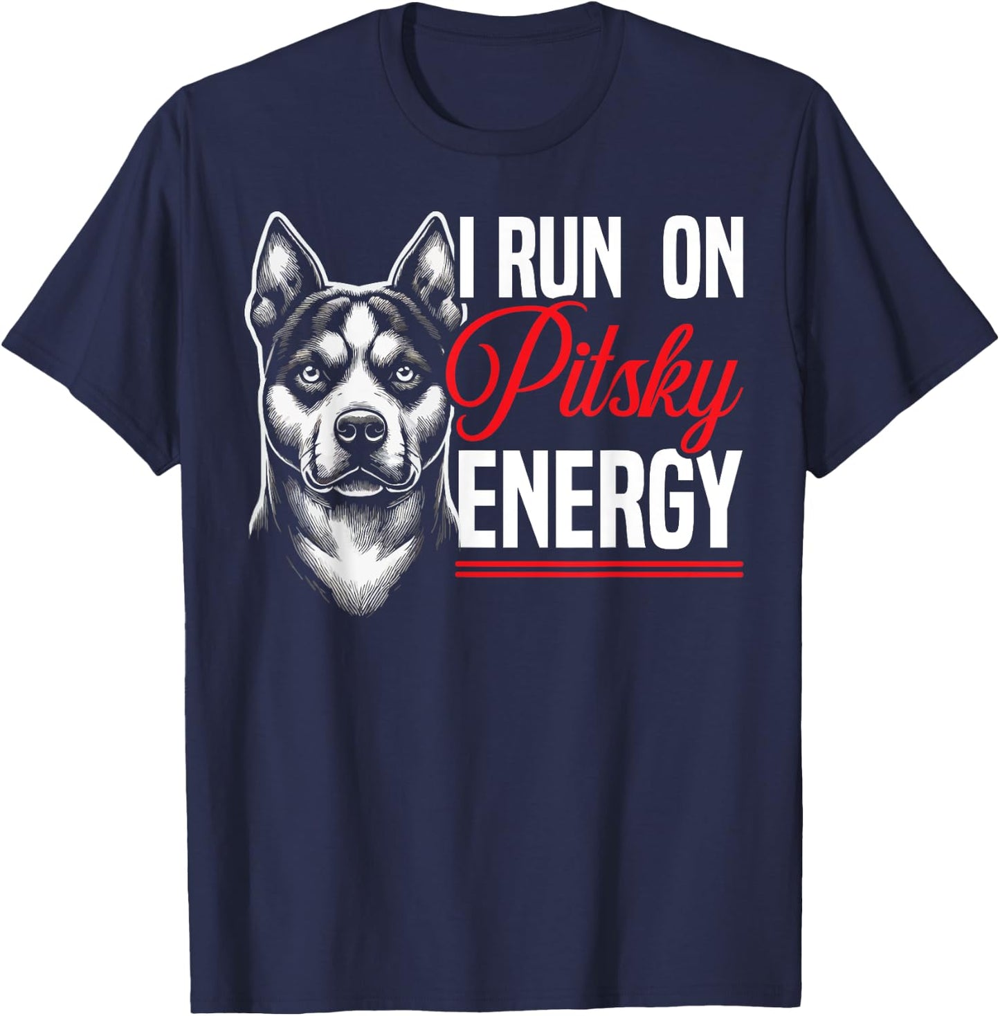 Pitsky Owner Dog Lover Puppy Pit Bull Siberian Husky Women T-Shirt - T-Shirt | Navy