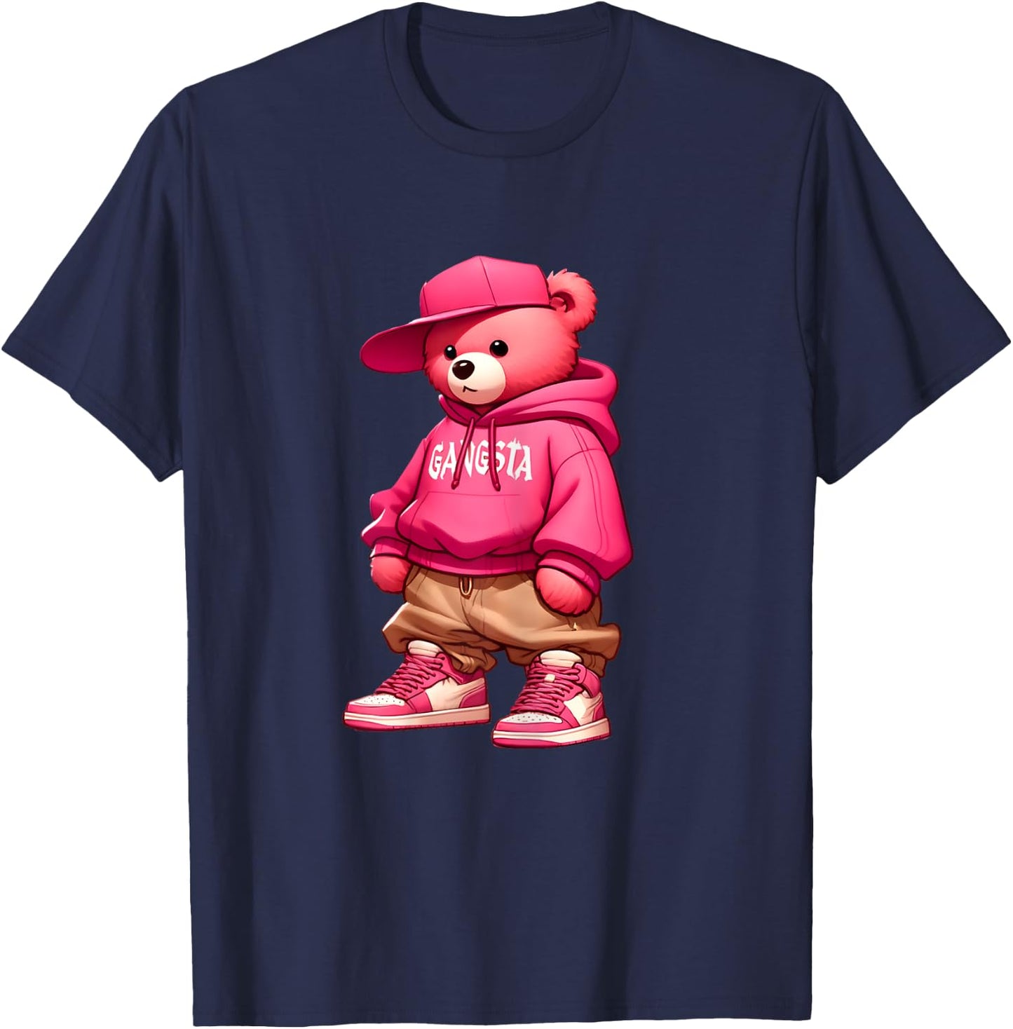 Hip Hop Teddy Bear Women's Girl's T-Shirt - T-Shirt | Navy