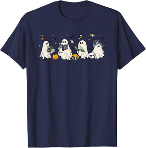 Bookish Ghost Throne Of Glass Halloween T-Shirt - T-Shirt | Navy